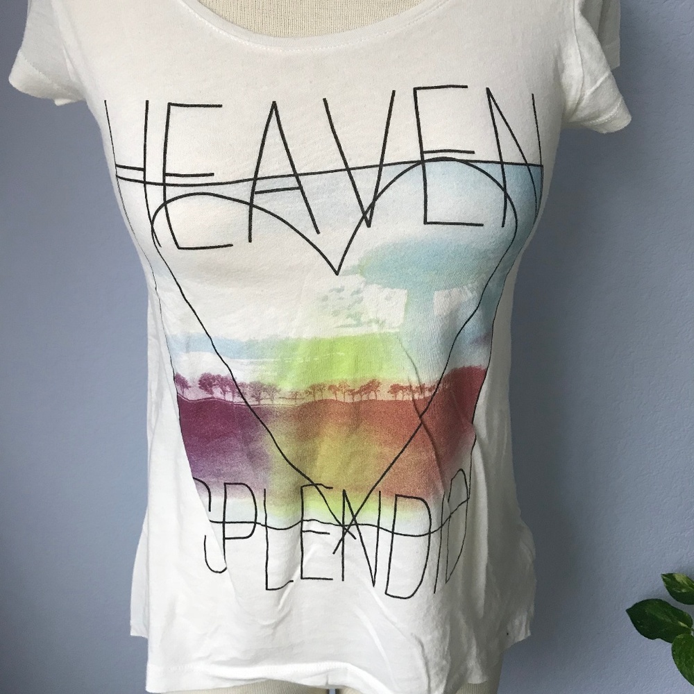 NET Flowy White Graphic T-Shirt